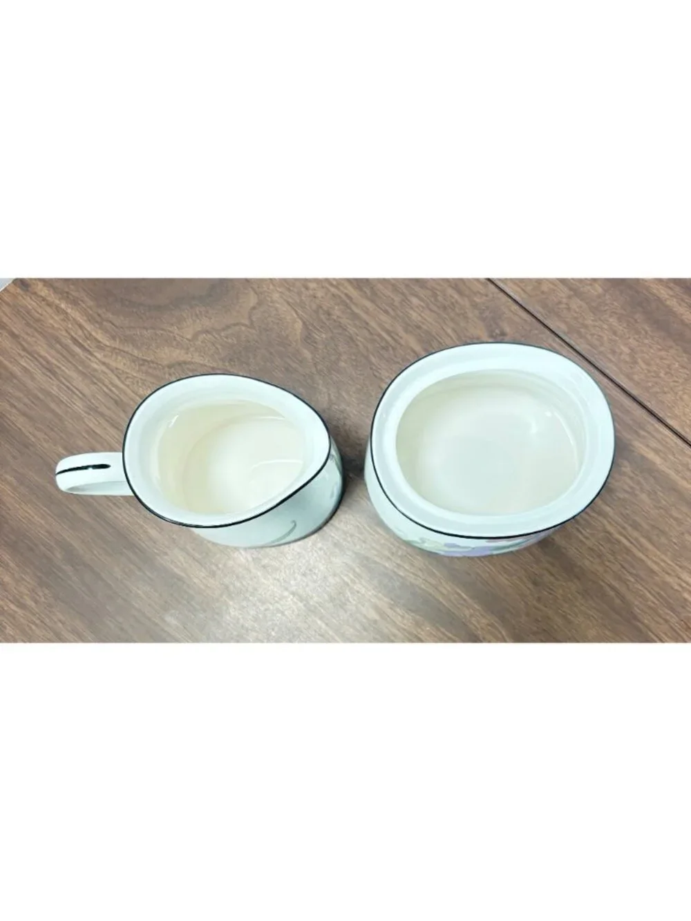 New Decade by Noritake Creamer & Sugar Bowl Set Porcelain Floral NO LID VTG 1985